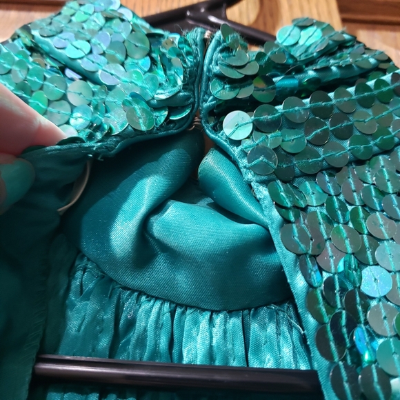 Niteline Teal Sequined Halter Dress! - Picture 6 of 10